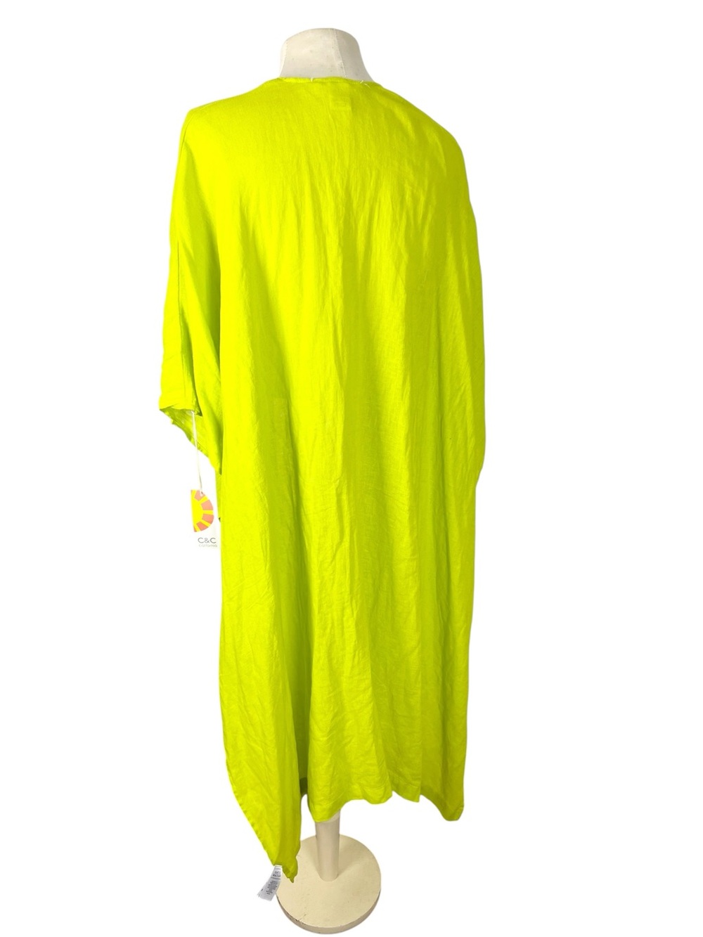 NWT C&C California linen blend kimono One Size lime green cover up - Picture 3 of 8